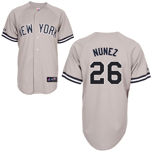 Eduardo Nunez #26 MLB Jersey-New York Yankees Men's Authentic Replica Gray Road Baseball Jersey